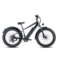 Side view of a charcoal RadRover 6 Plus electric fat tire bike.